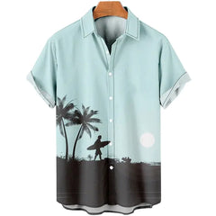 3D Coconut Tree Hawaiian Shirts For Men