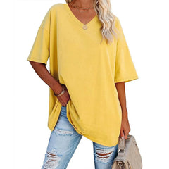 Women's Loose Short-sleeved V-neck shirt