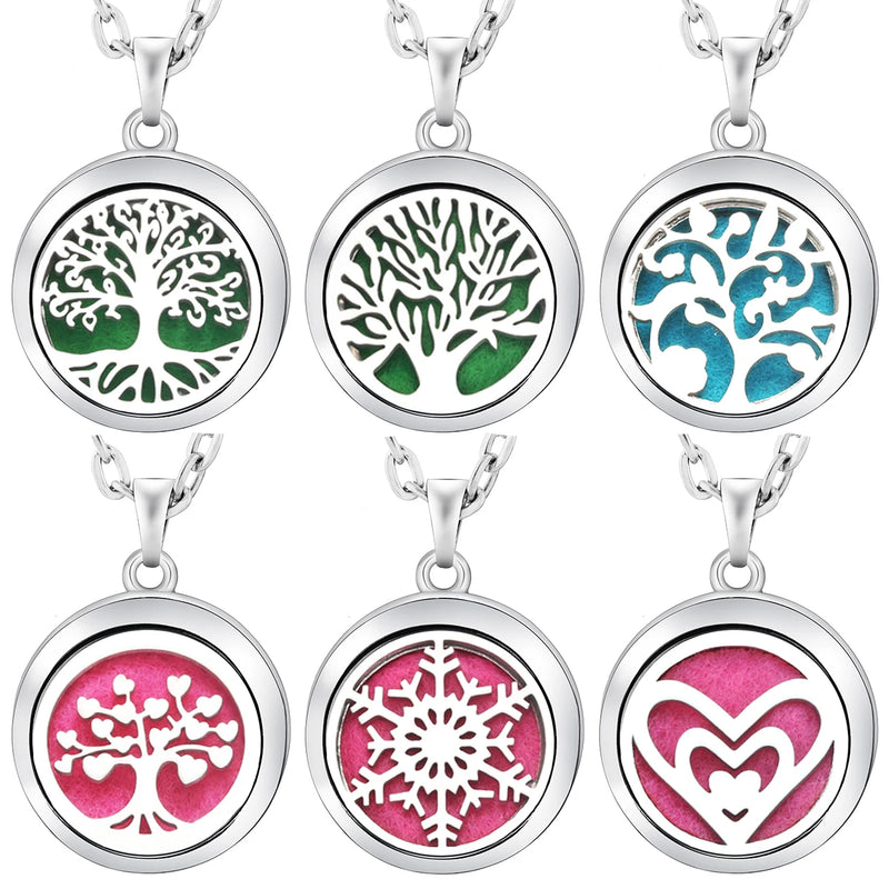 Fashion Tree Of Life Aromatherapy Necklace Essential Oil Diffuser Perfume Locket