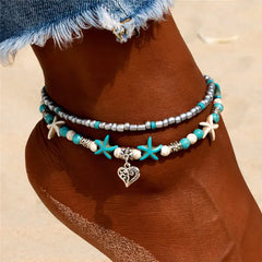 Sea Shell Beads Multilayer Anklets