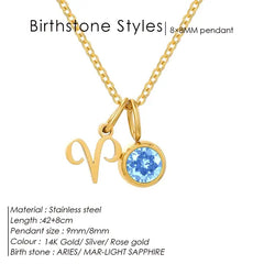 Birthstone Constellation Double Pendant Necklace