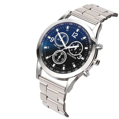 Men Luxury Band Round Fashion Blu-ray Roman Watch