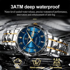 POEDAGAR Luxury Quartz Waterproof Date Week Luminous Men's Watch