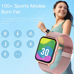 Womens SmartWatch Android IOS Waterproof Bluetooth Music Full Touch Clock