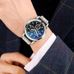 Men Luxury Band Round Fashion Blu-ray Roman Watch