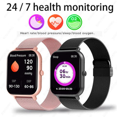 Womens SmartWatch Android IOS Waterproof Bluetooth Music Full Touch Clock