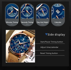 Men Luxury Sports Quartz Watch  Waterproof