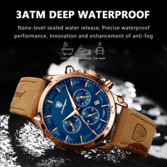 Men Luxury Sports Quartz Watch  Waterproof