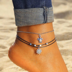 Sea Shell Beads Multilayer Anklets