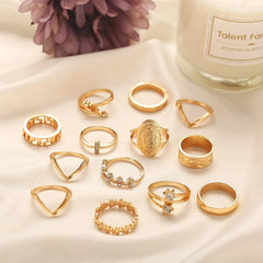 13 Pieces Medallion Ring Set With Austrian Crystals