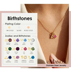 Birthstone Constellation Double Pendant Necklace